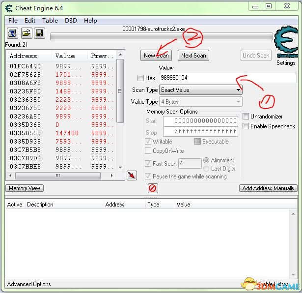 欧洲卡车模拟2CheatEngine工具经验修改方法